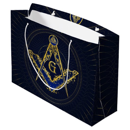 Freemasonry-symbool Square and Compass Groot Cadeauzakje (Achterkant Gekanteld)