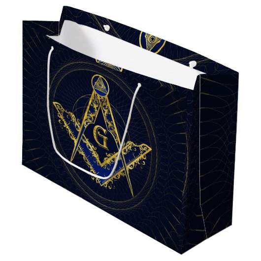 Freemasonry-symbool Square and Compass Groot Cadeauzakje (Voorkant Gekanteld)