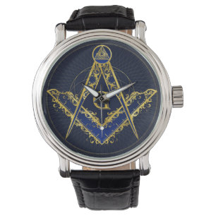 Freemasonry-symbool Square and Compass Horloge
