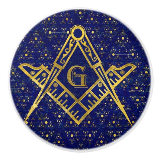 Freemasonry-symbool Square and Compass Keramische Knop (Voorkant)