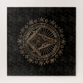 Freemasonry-symbool Square and Compass Legpuzzel (Horizontaal)