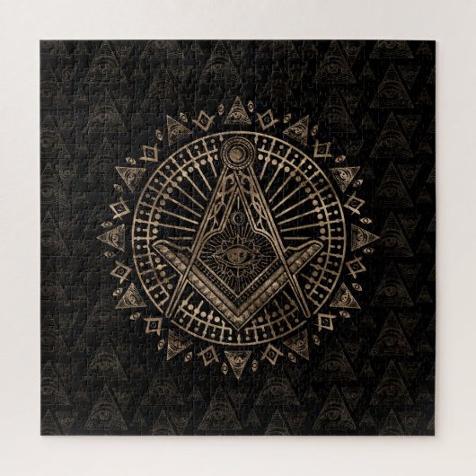 Freemasonry-symbool Square and Compass Legpuzzel (Verticaal)