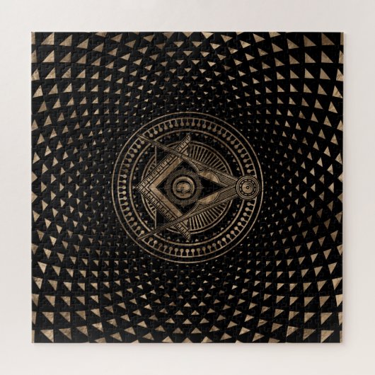 Freemasonry-symbool Square and Compass Legpuzzel (Horizontaal)