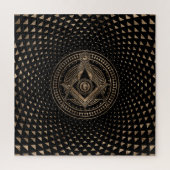 Freemasonry-symbool Square and Compass Legpuzzel (Verticaal)