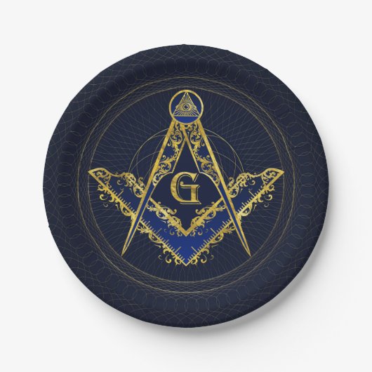 Freemasonry-symbool Square and Compass Papieren Bordje (Voorkant)