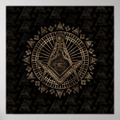 Freemasonry-symbool Square and Compass Poster (Voorkant)