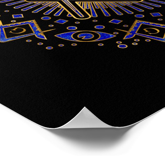 Freemasonry-symbool Square and Compass Poster (Hoek)