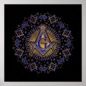 Freemasonry-symbool Square and Compass Poster (Voorkant)