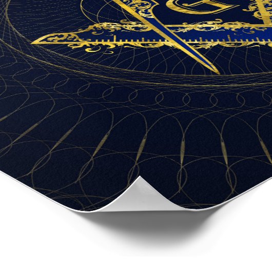 Freemasonry-symbool Square and Compass Poster (Hoek)