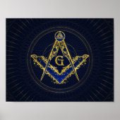 Freemasonry-symbool Square and Compass Poster (Voorkant)