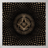 Freemasonry-symbool Square and Compass Poster (Voorkant)