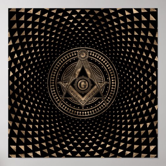Freemasonry-symbool Square and Compass Poster (Voorkant)