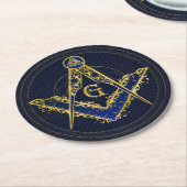 Freemasonry-symbool Square and Compass Ronde Kartonnen Onderzetter (Gebogen)