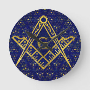 Freemasonry-symbool Square and Compass Ronde Klok