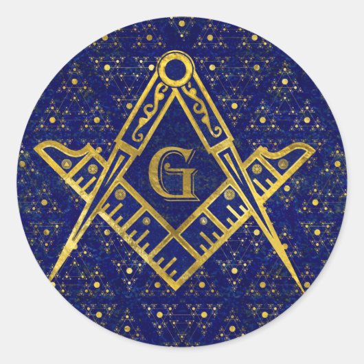 Freemasonry-symbool Square and Compass Ronde Sticker (Voorkant)