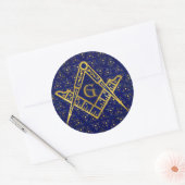 Freemasonry-symbool Square and Compass Ronde Sticker (Envelop)