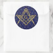 Freemasonry-symbool Square and Compass Ronde Sticker (Tas)