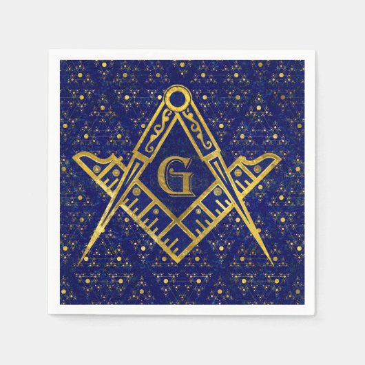 Freemasonry-symbool Square and Compass Servetten (Voorkant)