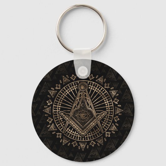 Freemasonry-symbool Square and Compass Sleutelhanger (Voorkant)