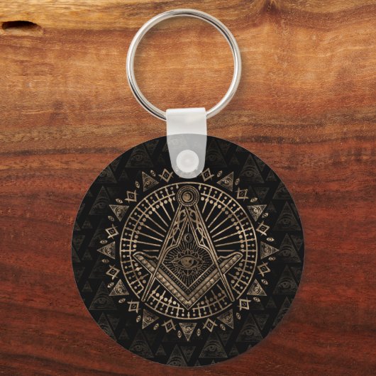 Freemasonry-symbool Square and Compass Sleutelhanger (Voorkant)
