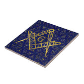 Freemasonry-symbool Square and Compass Tegeltje (Zijkant)