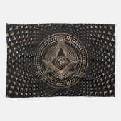 Freemasonry-symbool Square and Compass Theedoek (Horizontaal)