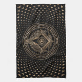 Freemasonry-symbool Square and Compass Theedoek (Verticaal)