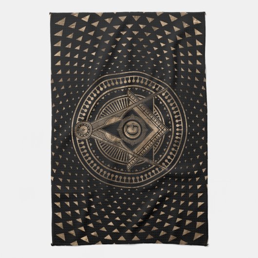 Freemasonry-symbool Square and Compass Theedoek (Verticaal)