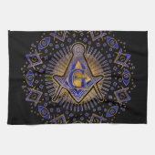 Freemasonry-symbool Square and Compass Theedoek (Horizontaal)