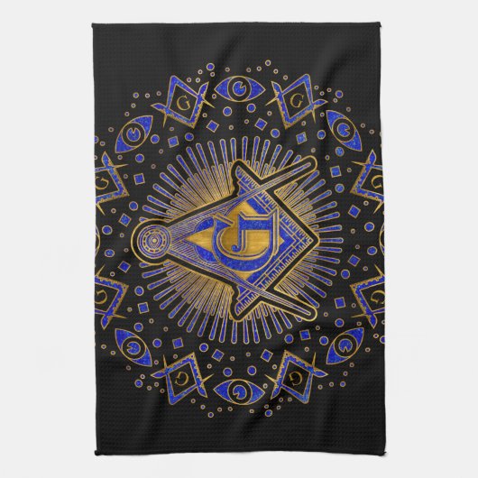 Freemasonry-symbool Square and Compass Theedoek (Verticaal)