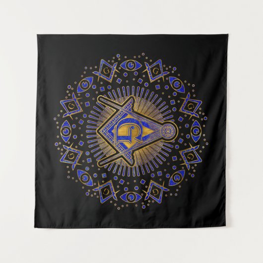 Freemasonry-symbool Square and Compass Wandkleed (Voorkant (horizontaal))