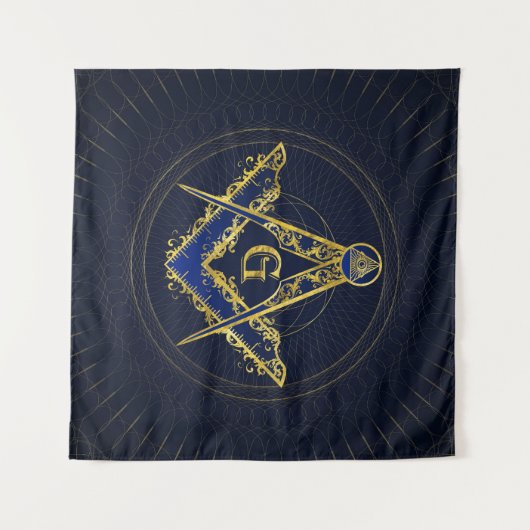 Freemasonry-symbool Square and Compass Wandkleed (Voorkant (horizontaal))