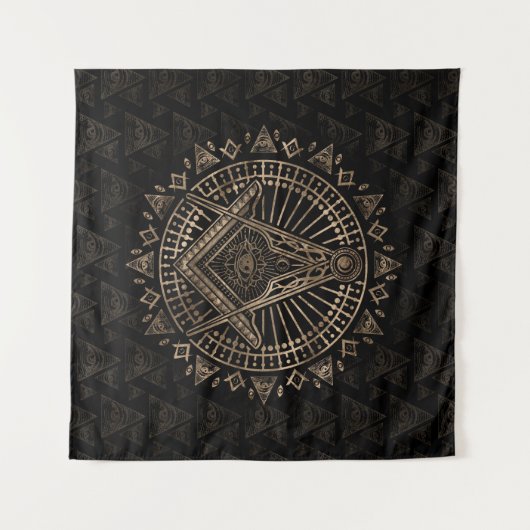 Freemasonry-symbool Square and Compass Wandkleed (Voorkant (horizontaal))