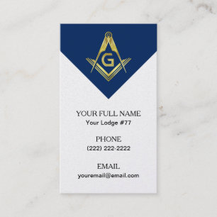 Freemasonry Visitekaartjes, Masonic Blue Navy Gold Visitekaartje