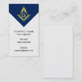 Freemasonry Visitekaartjes, Masonic Blue Navy Gold Visitekaartje (Voorkant / Achterkant)