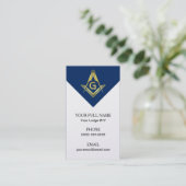 Freemasonry Visitekaartjes, Masonic Blue Navy Gold Visitekaartje (Staand voorkant)