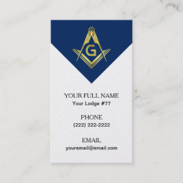 Freemasonry Visitekaartjes, Masonic Blue Navy Gold Visitekaartje