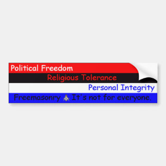 FreemasonryitsNotForIedereen Bumpersticker