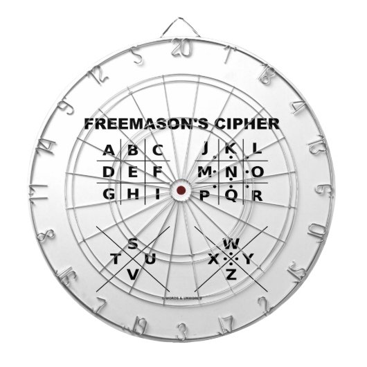 Freemason's Cipher (cryptografie) Dartbord (Voorkant)