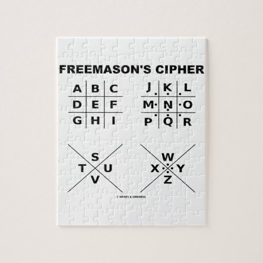 Freemason's Cipher Legpuzzel (Verticaal)
