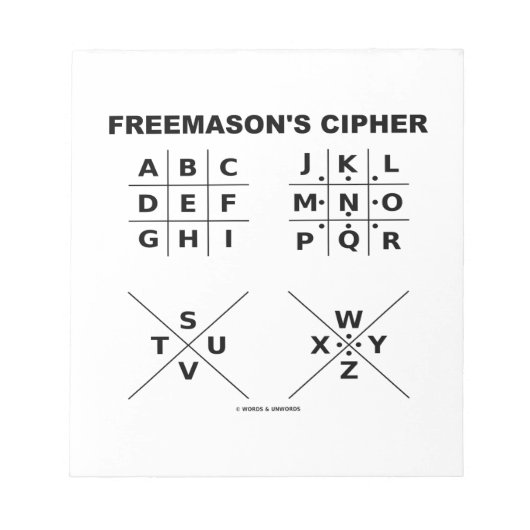 Freemason's Cipher Notitieblok (Voorkant)