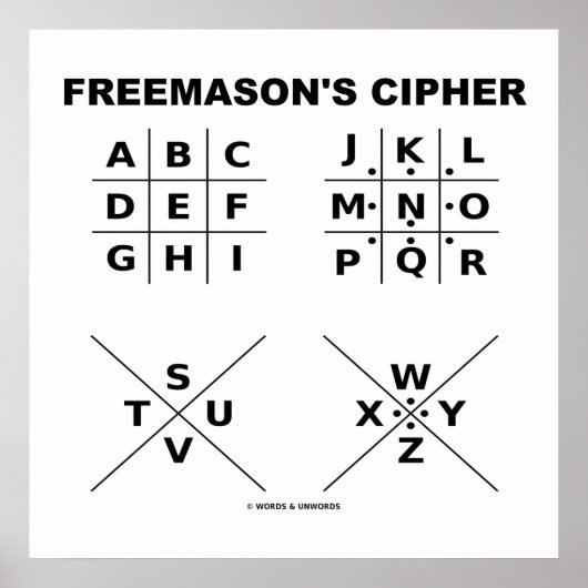 Freemason's Cipher Poster (Voorkant)