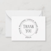 Freemasons Masonic Dames nacht Dank u voor de auto Notitiekaartje (Voorkant)