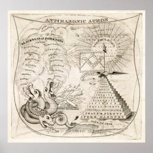 FREEMASONS vs. ANTIVRIJE MASONS c. 1831 Poster (Voorkant)