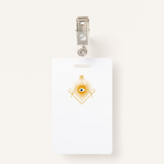 Freemasonsymbool Badge (Achterkant met clip)