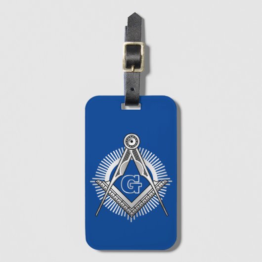 Freemasonsymbool Bagagelabel (Voorkant (verticaal))