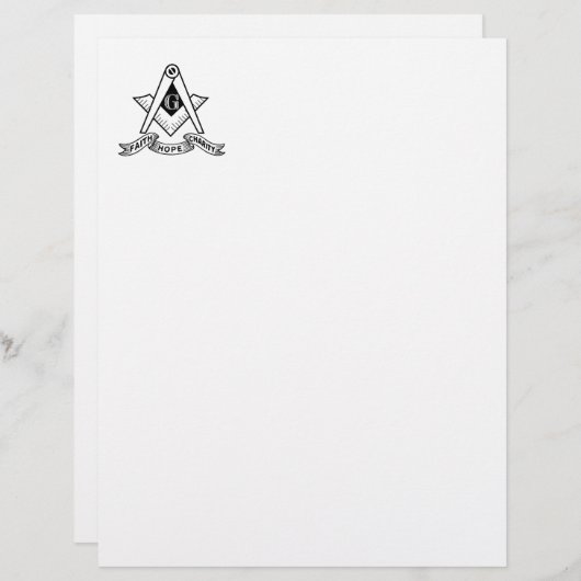 Freemasonsymbool Briefhoofd (Voorkant / Achterkant)