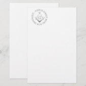 Freemasonsymbool Briefpapier (Voorkant / Achterkant)