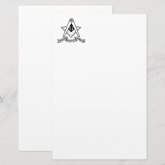 Freemasonsymbool Briefpapier (Voorkant / Achterkant)