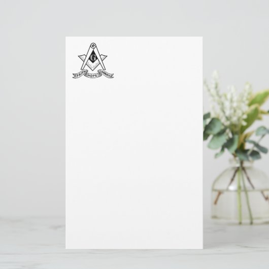 Freemasonsymbool Briefpapier (Staand voorkant)